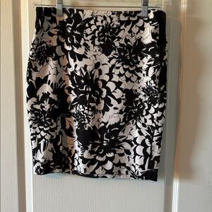 Black and White Floral Skirt